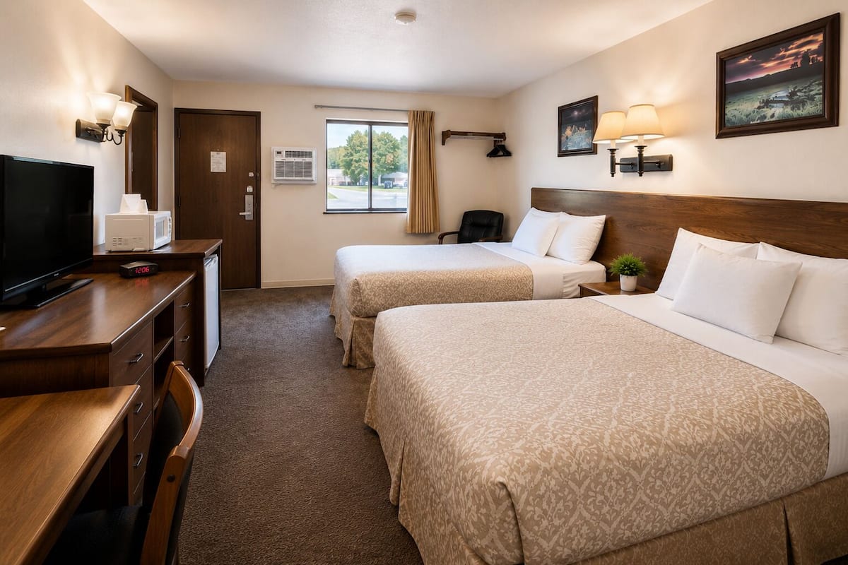 Room, 2 Queen Beds, Non Smoking | In-room safe, iron/ironing board, free WiFi, bed sheets