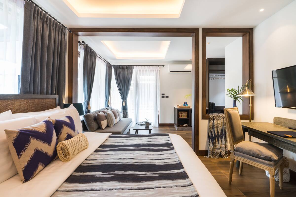 Deluxe Villa | Minibar, caja fuerte, escritorio y espacio para trabajar con un portátil