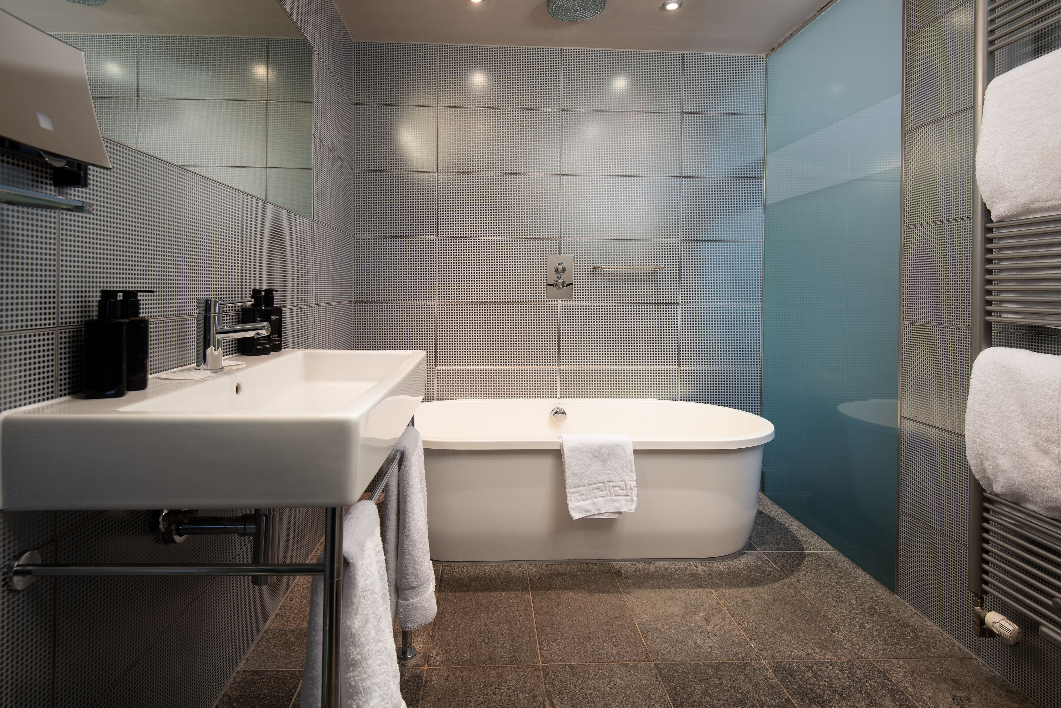 feature double room with balcony | bathroom | free toiletries, hair dryer, towels, soap