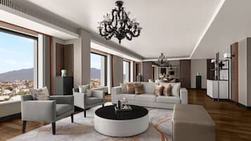 Club Suite, 1 Bedroom, Non Smoking | Living area | 49-inch Smart TV with cable channels, TV