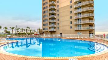 Indoor pool, 2 outdoor pools, pool umbrellas