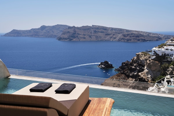 Sunset Villa Aristotelis with Infinity Pool | Pool | Outdoor pool, open 11 AM to 6:00 PM, pool umbrellas, sun loungers