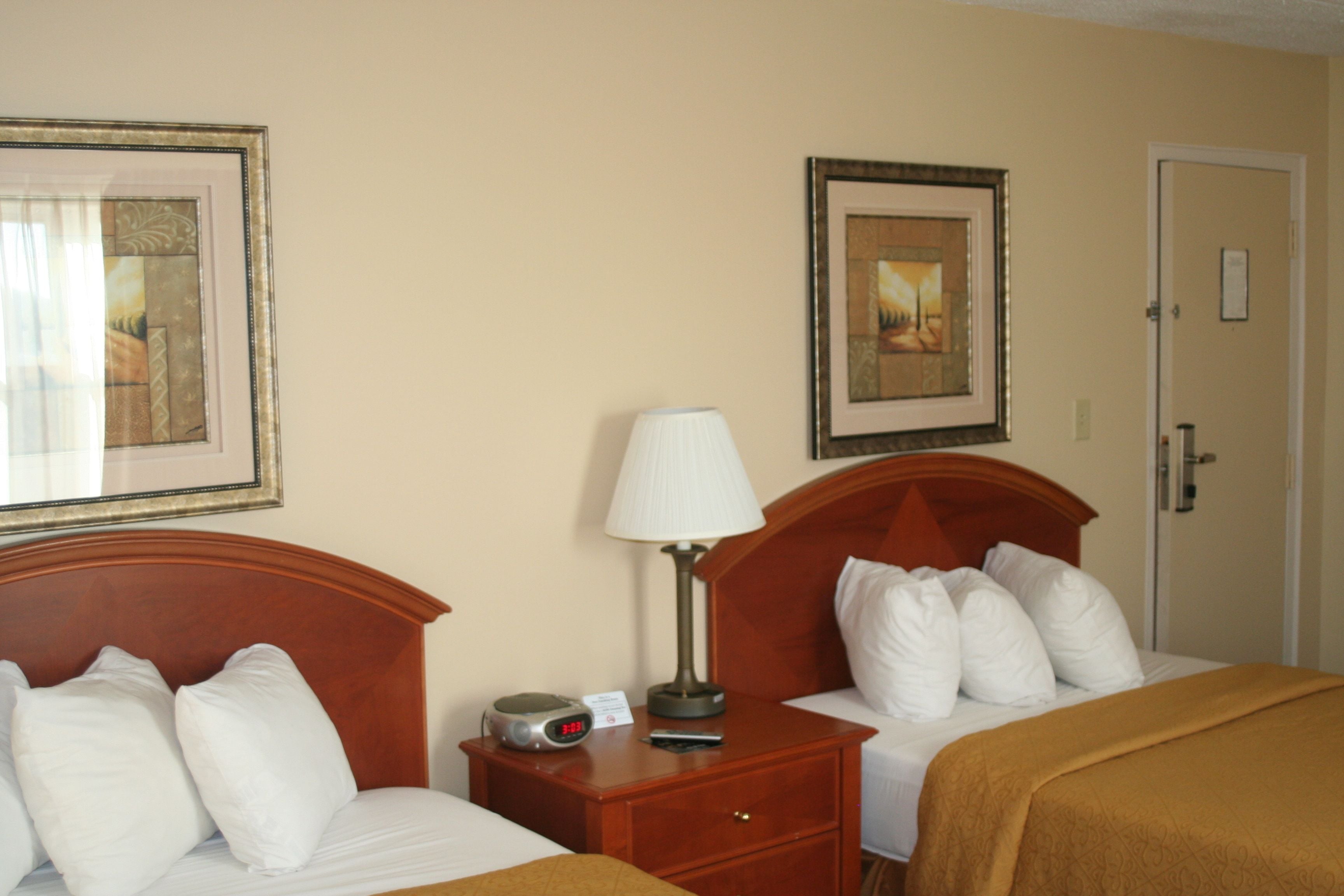 Standard Room, 2 Double Beds, Non Smoking | In-room safe, desk, iron/ironing board, free cribs/infant beds