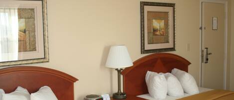 Standard Room, 2 Double Beds, Non Smoking | In-room safe, desk, iron/ironing board, free cribs/infant beds