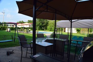 Outdoor pool, open 9:00 AM to 9:00 PM, sun loungers