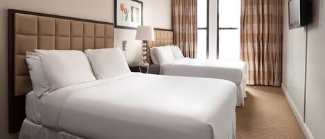 Standard Room, 2 Double Beds | Hypo-allergenic bedding, pillowtop beds, desk, blackout drapes