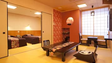 Japanese-Western Room, Private Bathroom (For 2-3 Guests) | In-room safe, desk, iron/ironing board, free WiFi