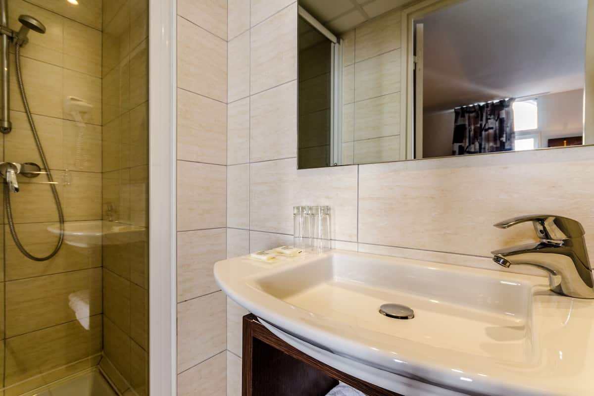 free toiletries, hair dryer, towels