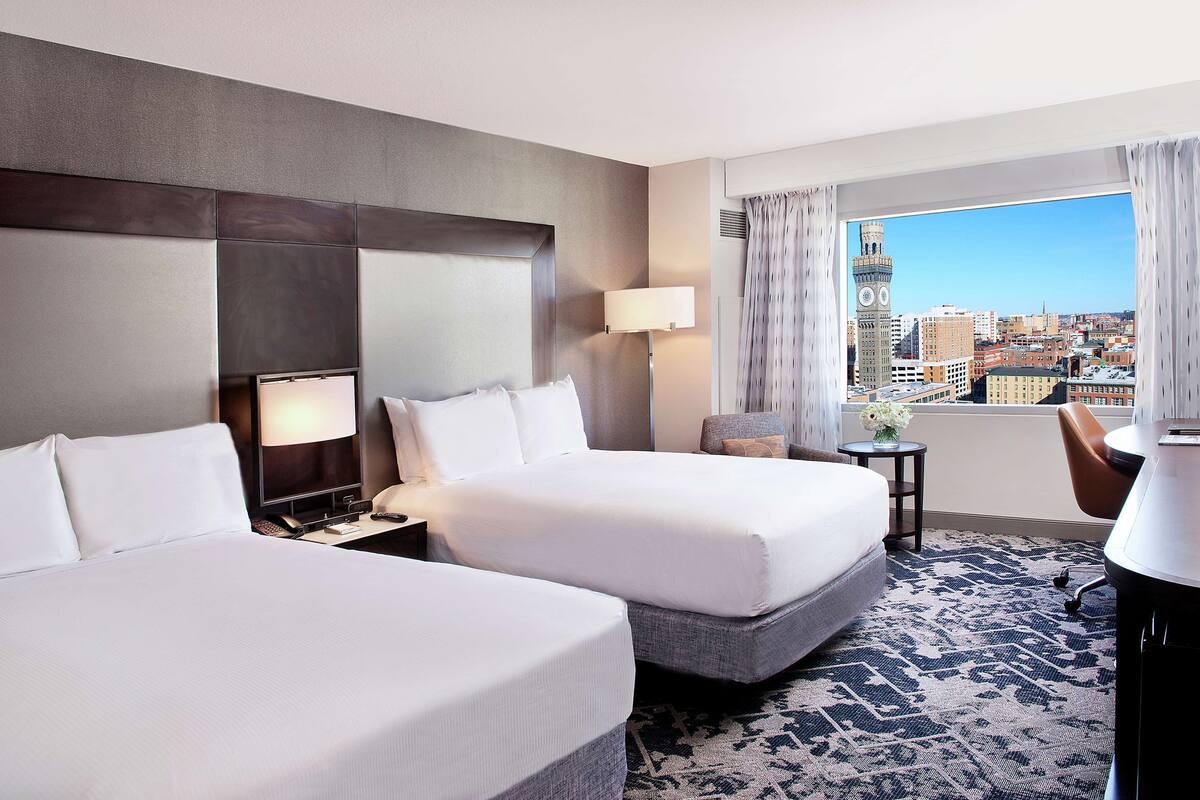 room, 2 double beds, accessible, non smoking (hearing impaired) | premium bedding, pillow-top beds, in-room safe, desk