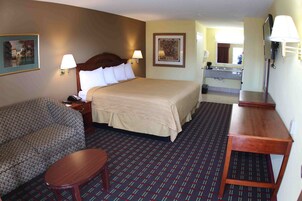 Blackout drapes, iron/ironing board, free WiFi, alarm clocks