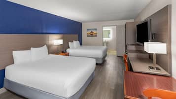 Room, 2 Queen Beds, Non Smoking (Mobility/Hearing, Roll-in shower) | Premium bedding, pillowtop beds, desk, blackout drapes