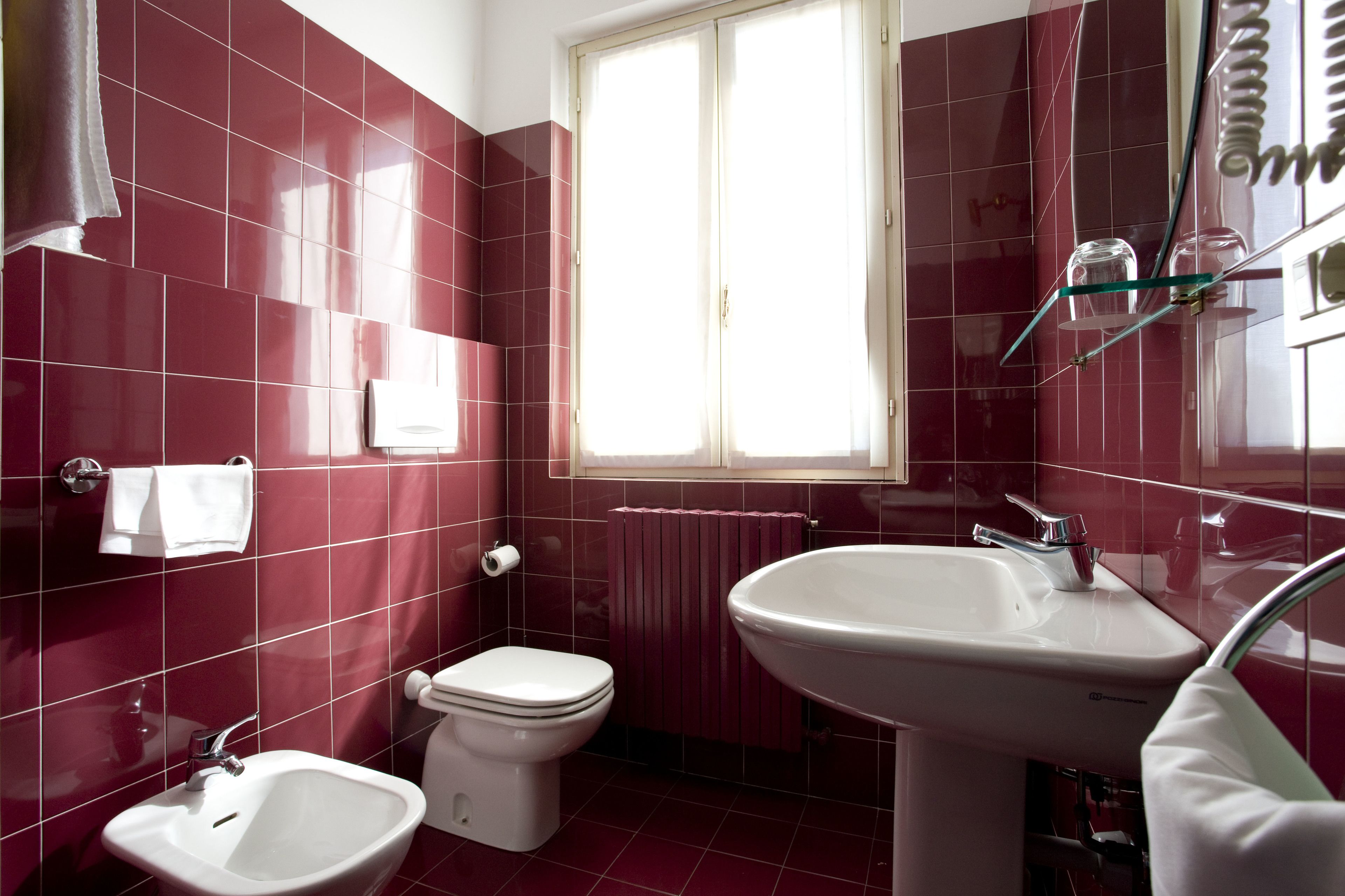 free toiletries, hair dryer, bidet, towels