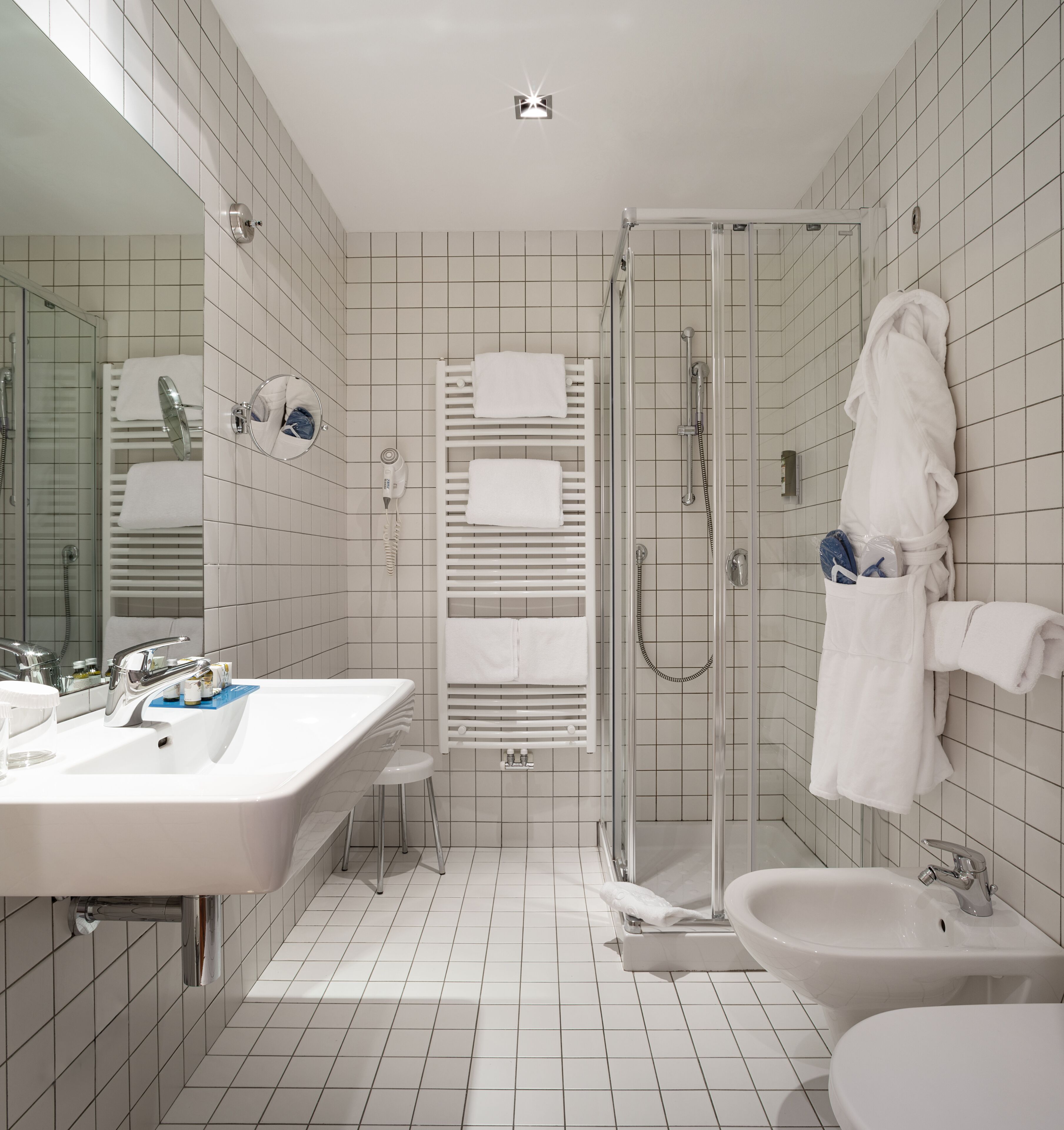 free toiletries, hair dryer, bathrobes, slippers