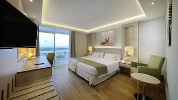 Double Room, Partial Sea View | Premium bedding, minibar, desk, free WiFi