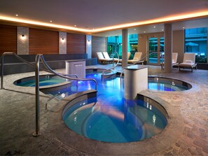 Sauna, hot tub, steam room, body treatments, hot stone massages