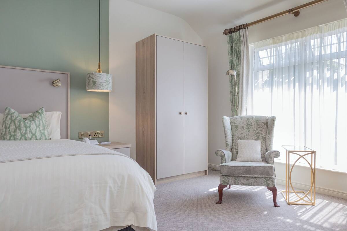 Desk, blackout drapes, iron/ironing board (on request), WiFi (free)