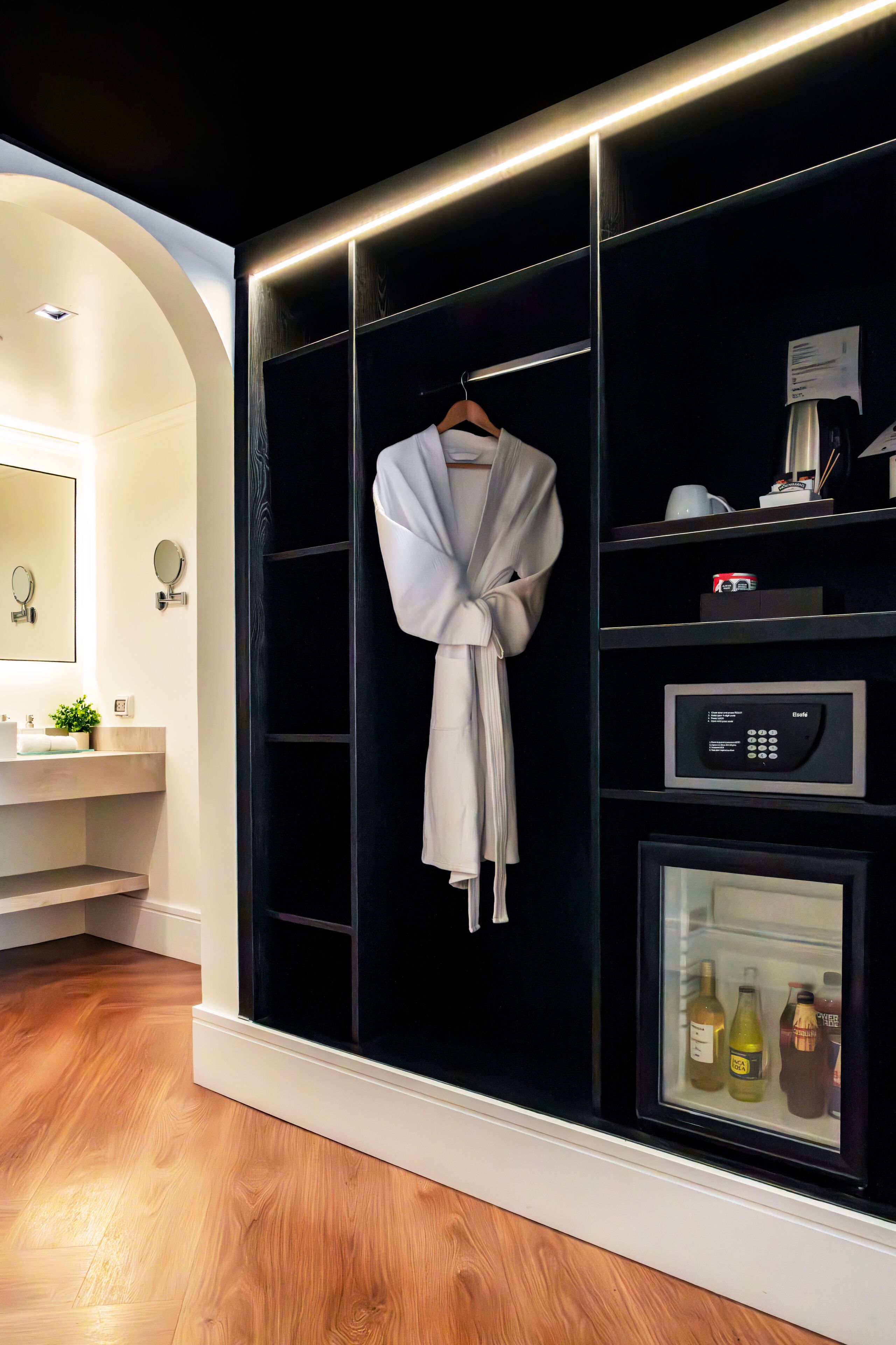 Ropa de cama de alta calidad y minibar 