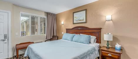 One king bed non smoking | Memory foam beds, desk, laptop workspace, iron/ironing board
