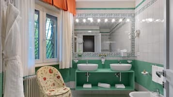 Bathroom | Hair dryer, bathrobes, slippers, bidet