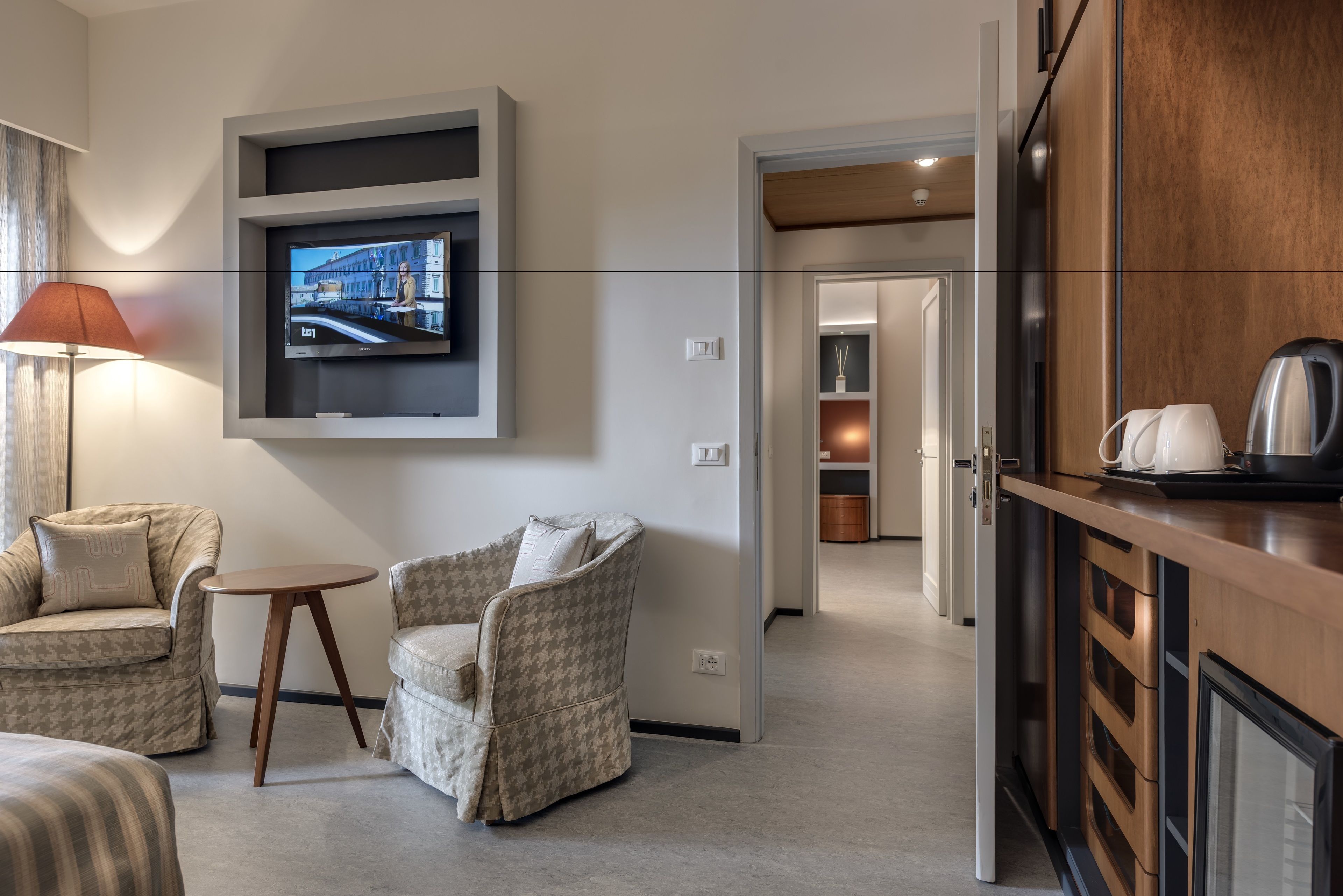 30-inch flat-screen TV with satellite channels, books