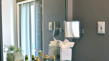 Bathroom | Hair dryer, bathrobes, slippers, bidet