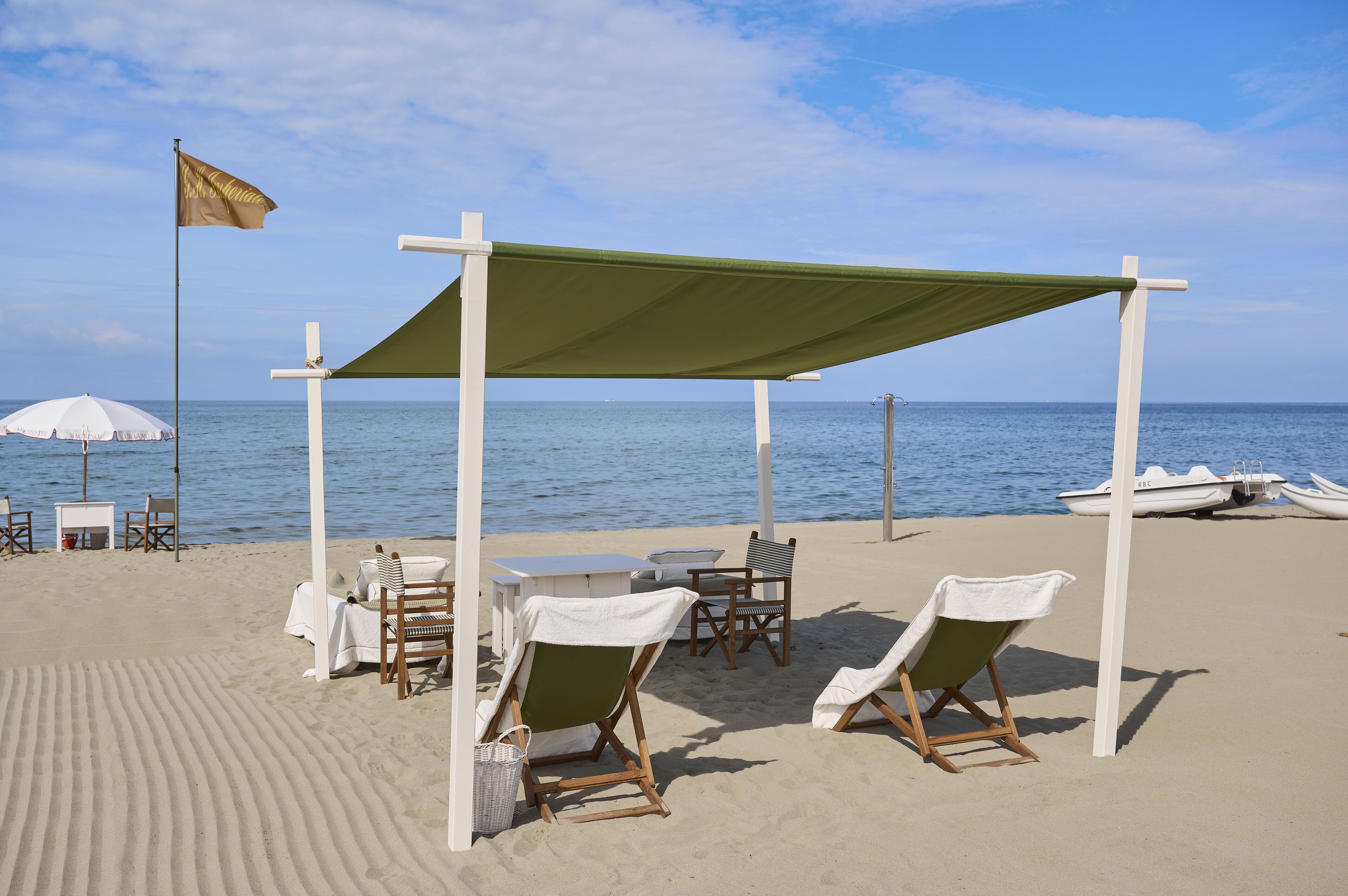 private beach nearby, white sand, free beach shuttle, beach cabanas