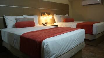 Deluxe Double Room, 2 Double Beds, Ocean View | In-room safe, desk, bed sheets