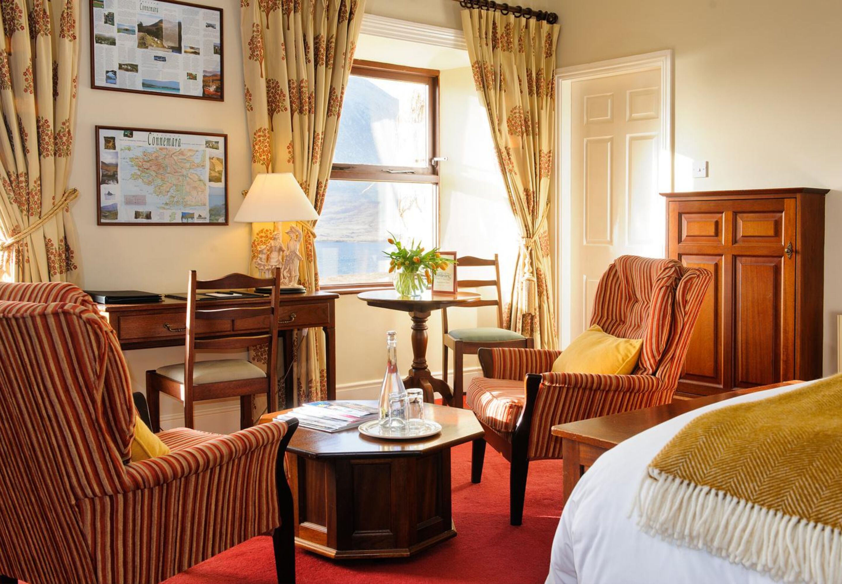 down duvets, desk, iron/ironing board, cots/infant beds