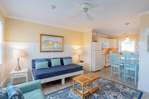 Apartment, Ground Floor | Living area | 30-inch TV with cable channels