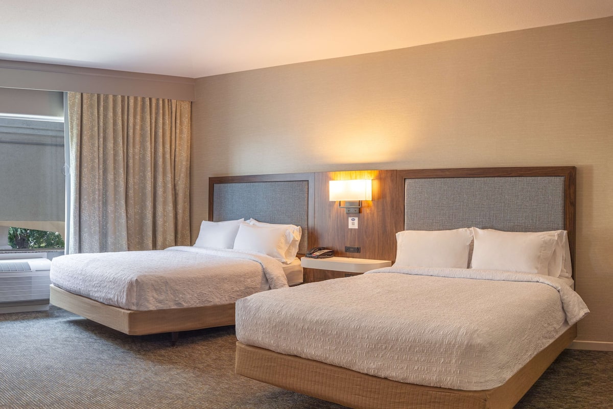 Hypo-allergenic bedding, blackout drapes, iron/ironing board