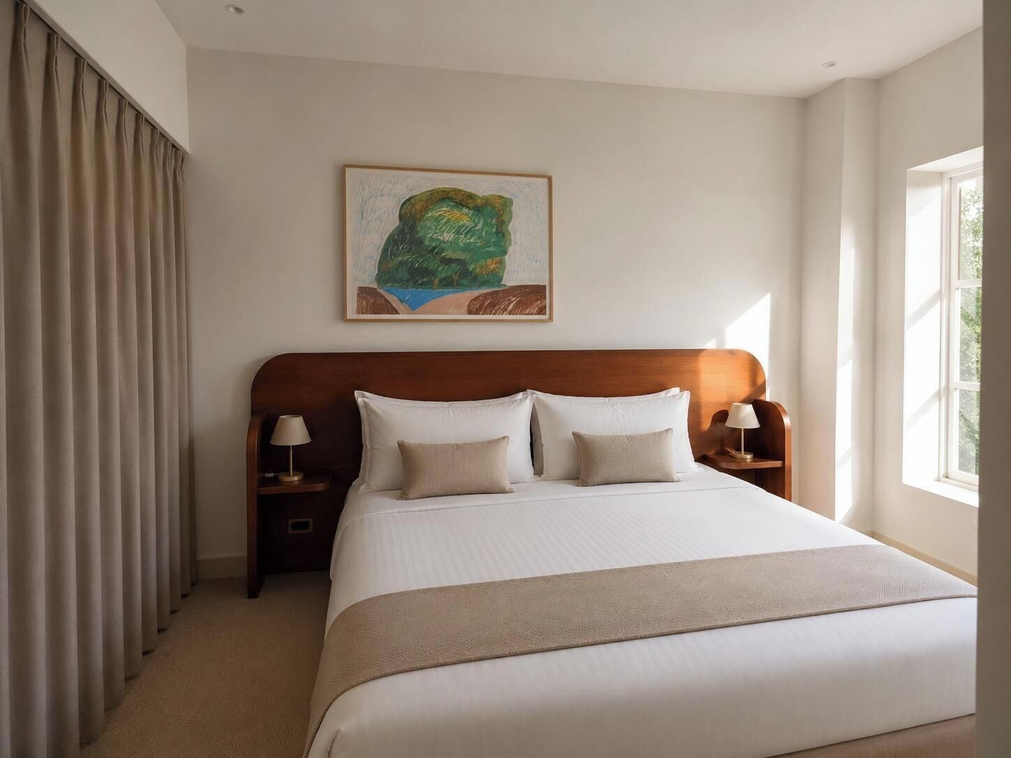 Egyptian cotton sheets, in-room safe, desk, blackout drapes