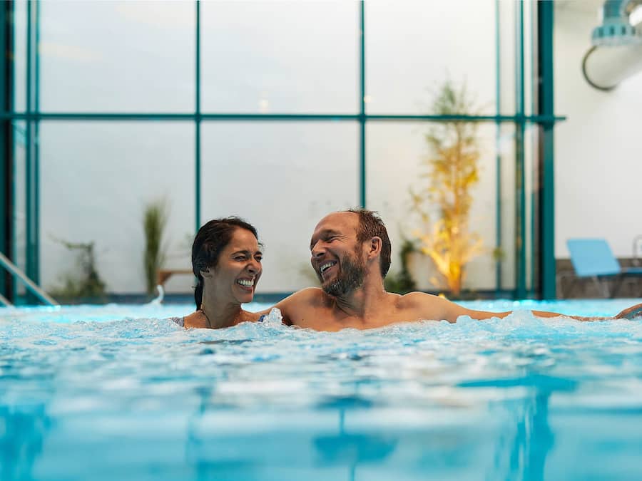 Indoor pool, pool loungers