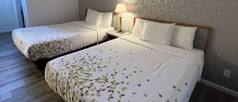 Standard Room, 2 Queen Beds, Non Smoking | Desk, blackout drapes, iron/ironing board, free WiFi