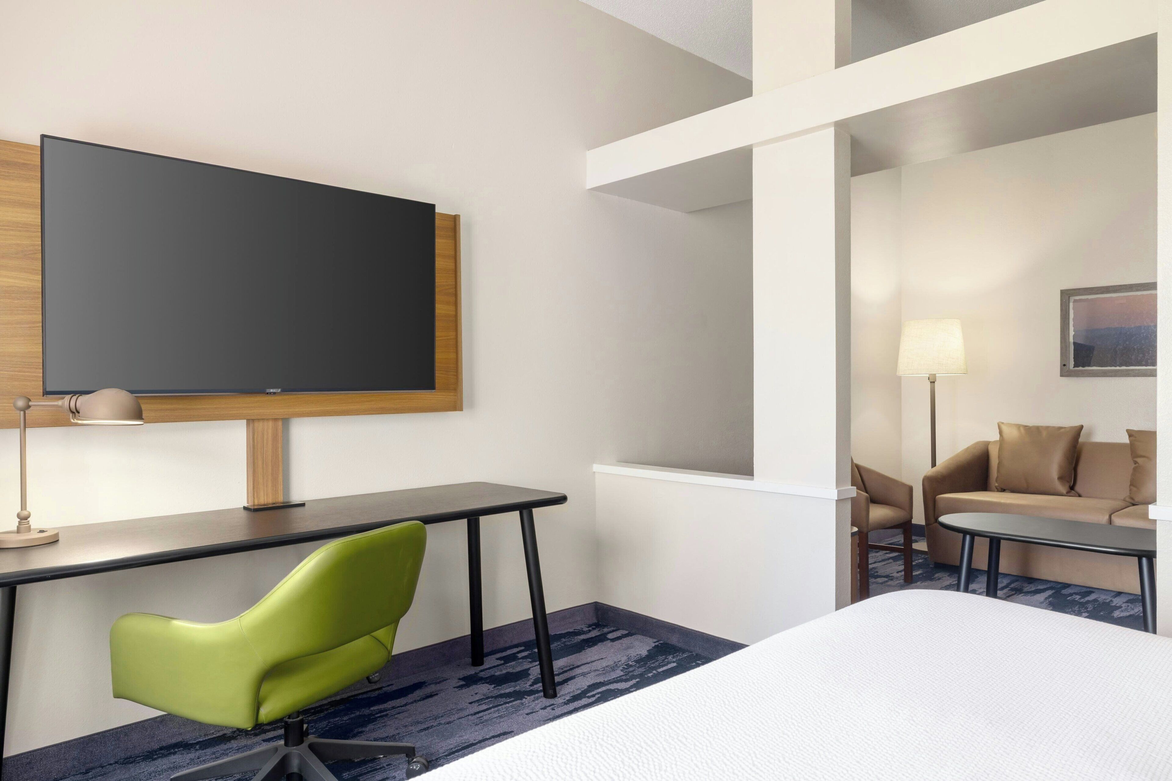 Suite, 1 King Bed with Sofa bed, Hearing Accessible | Premium bedding, desk, laptop workspace, iron/ironing board