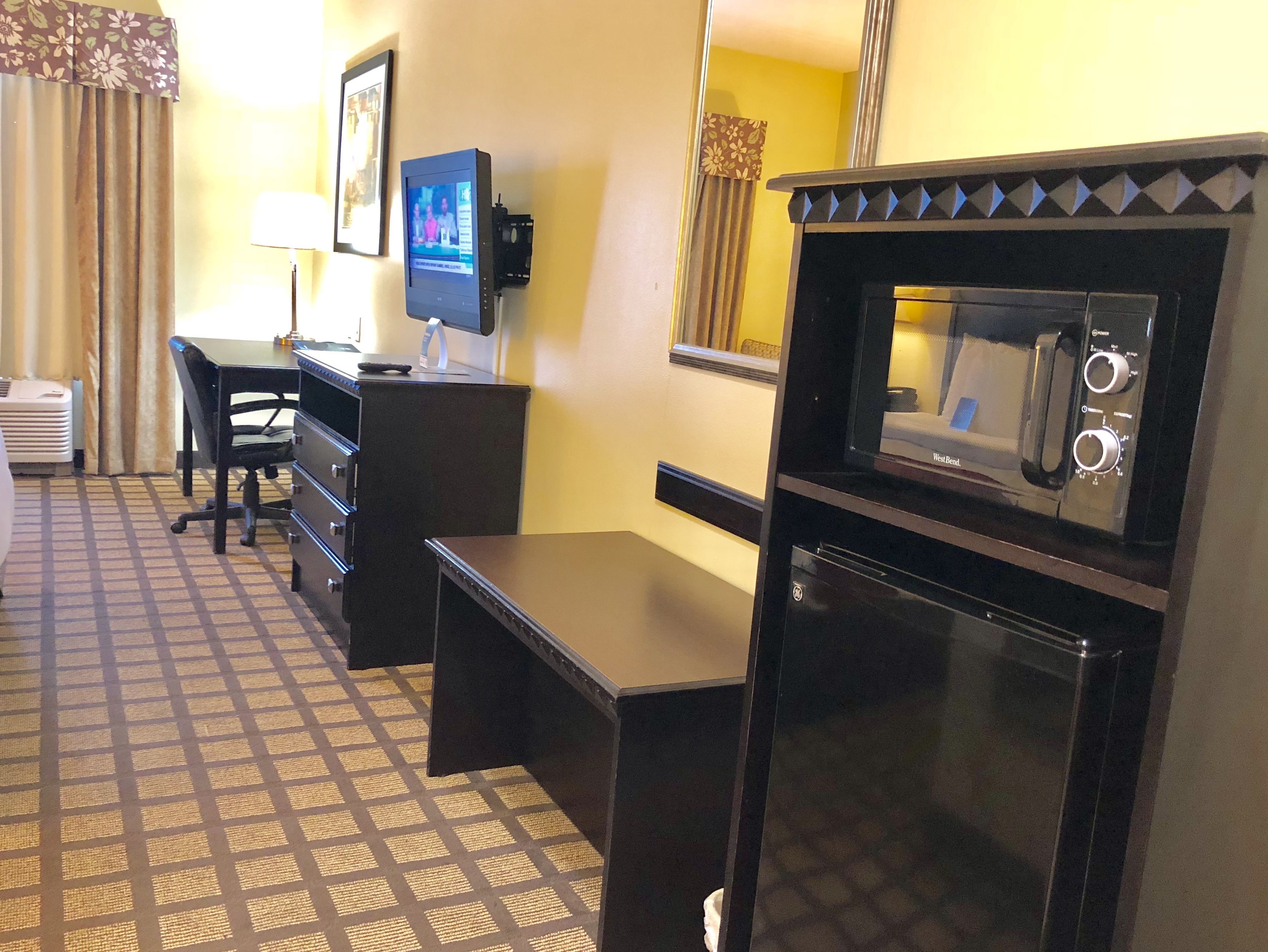 in-room safe, desk, blackout curtains, iron/ironing board