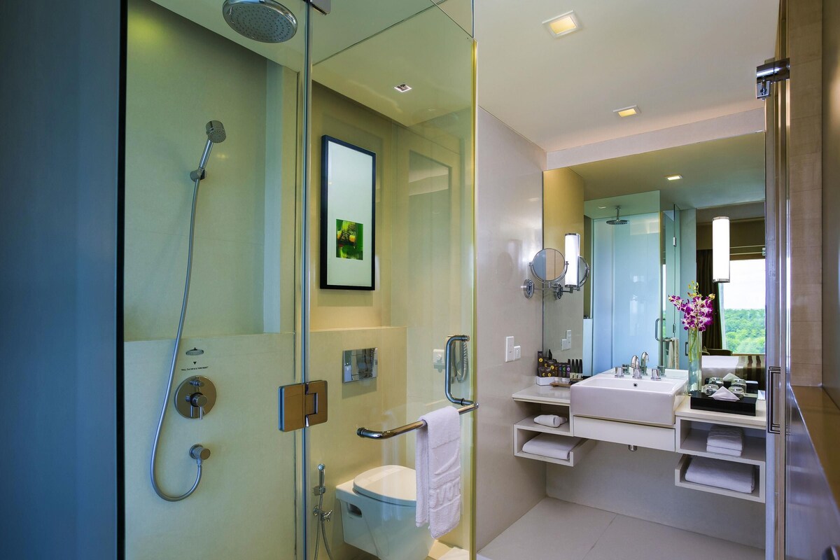 Down duvets, pillow-top beds, minibar, in-room safe