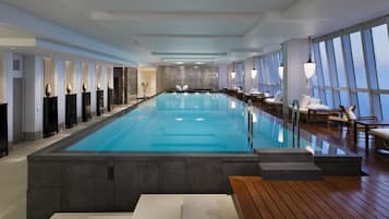 Indoor pool, open 7:00 AM to 10:00 PM, sun loungers, lifeguards on site