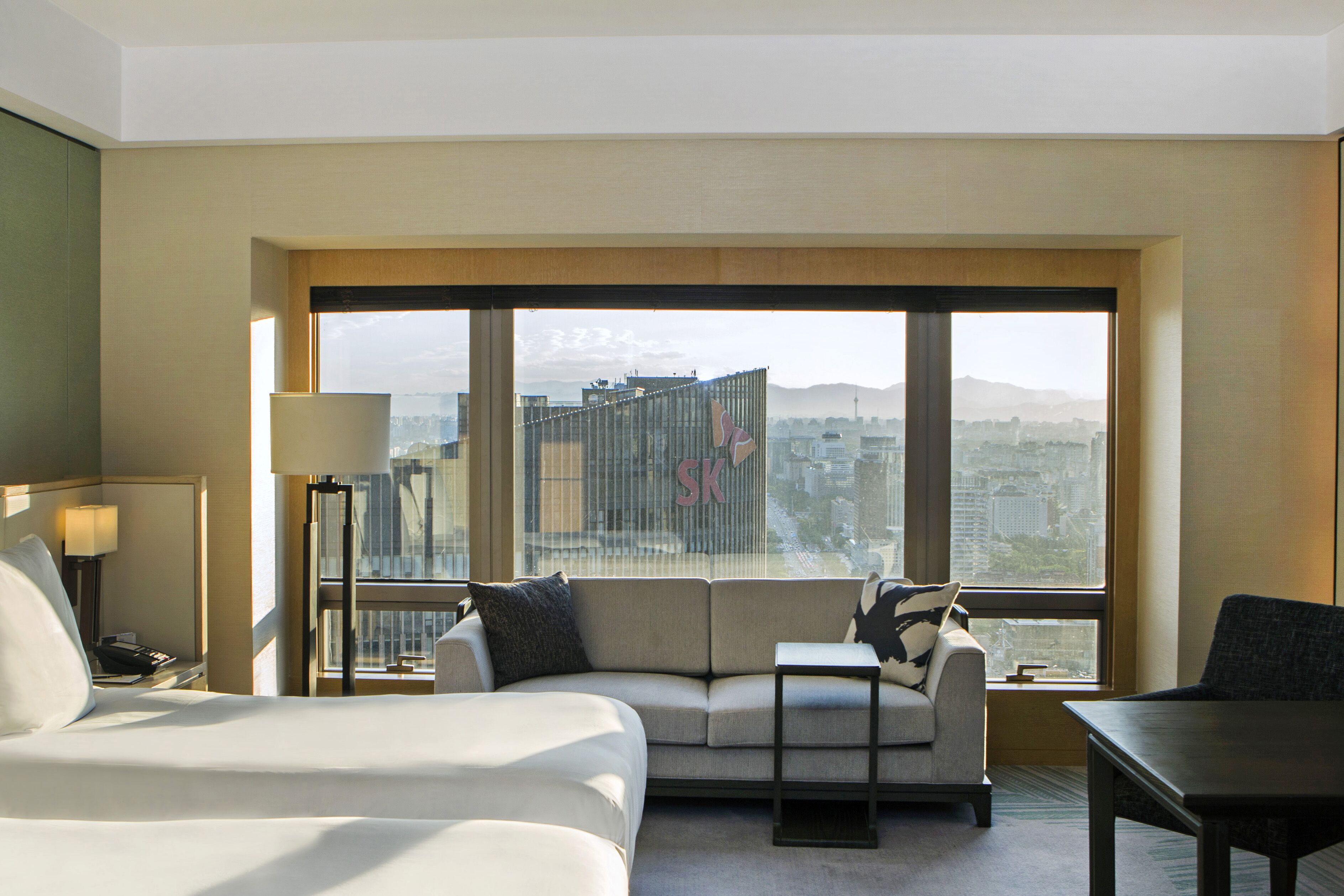 2 twin beds with chang'an avenue view | 1 bedroom, premium bedding, down duvets, minibar