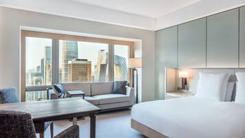 1 King Bed with CBD Tower View | Premium bedding, down duvets, minibar, in-room safe