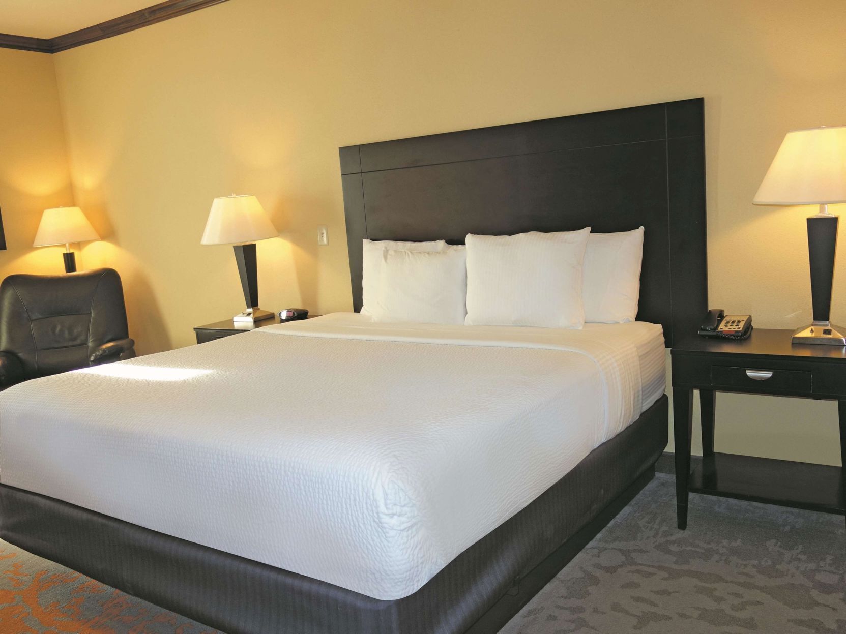 Premium bedding, desk, blackout curtains, iron/ironing board