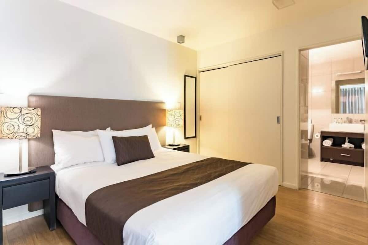 Blackout curtains, iron/ironing board, free WiFi, bed sheets