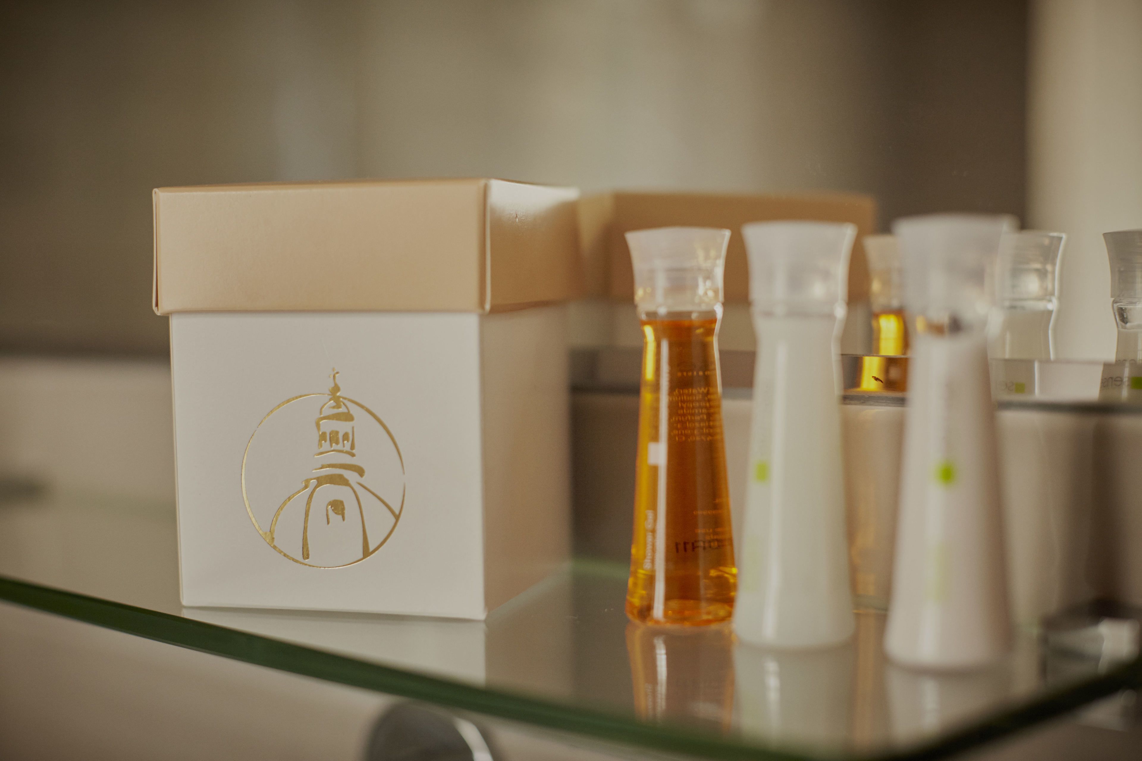 free toiletries, hair dryer, slippers, towels