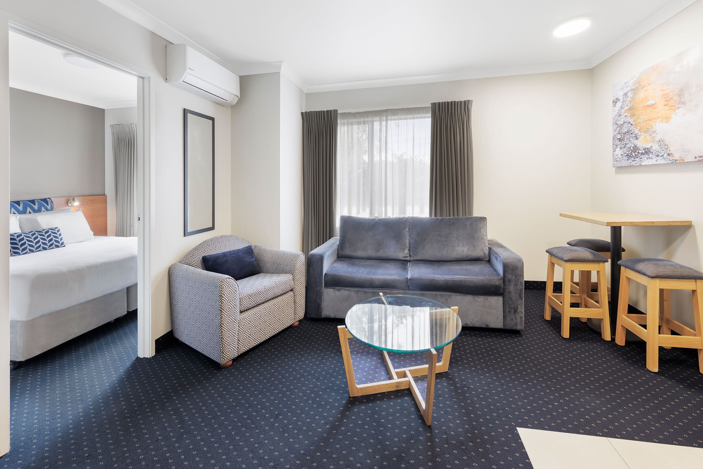 king apartment | living area | 40-inch led tv with satellite channels, tv