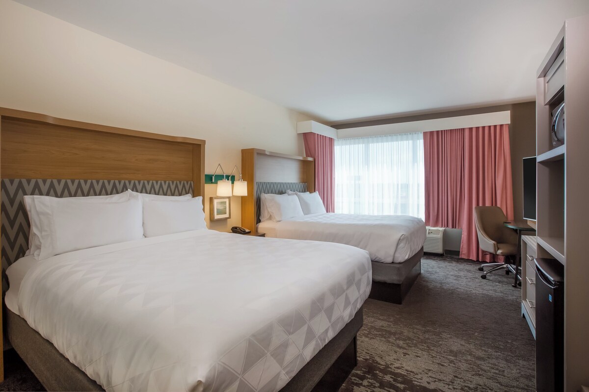 Standard Room, 2 Queen Beds, City View, Corner (Corner Room) | Down comforters, desk, laptop workspace, blackout drapes
