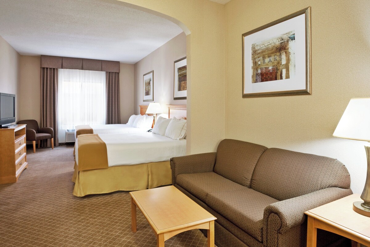 Suite, 2 Queen Beds | In-room safe, desk, laptop workspace, iron/ironing board