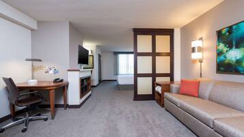 Desk, blackout drapes, iron/ironing board, free cribs/infant beds