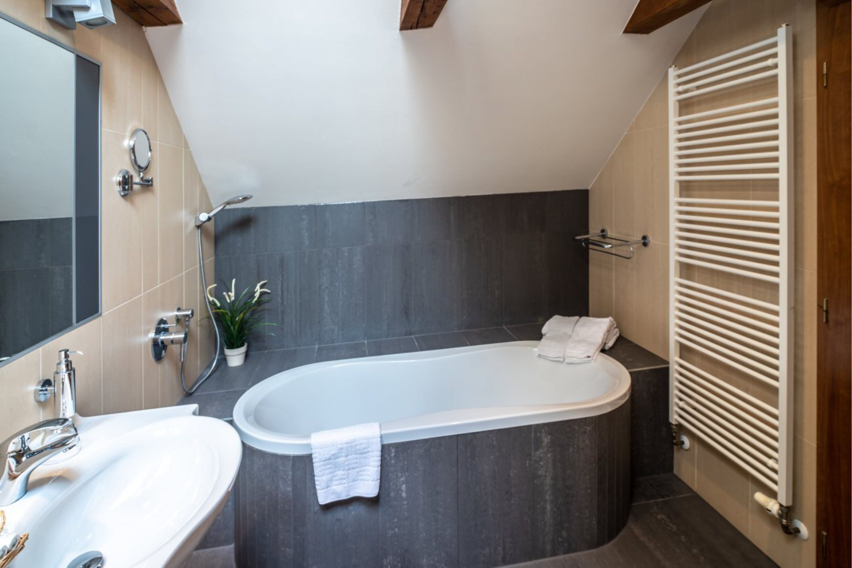 deluxe suite | bathroom | free toiletries, hair dryer, towels