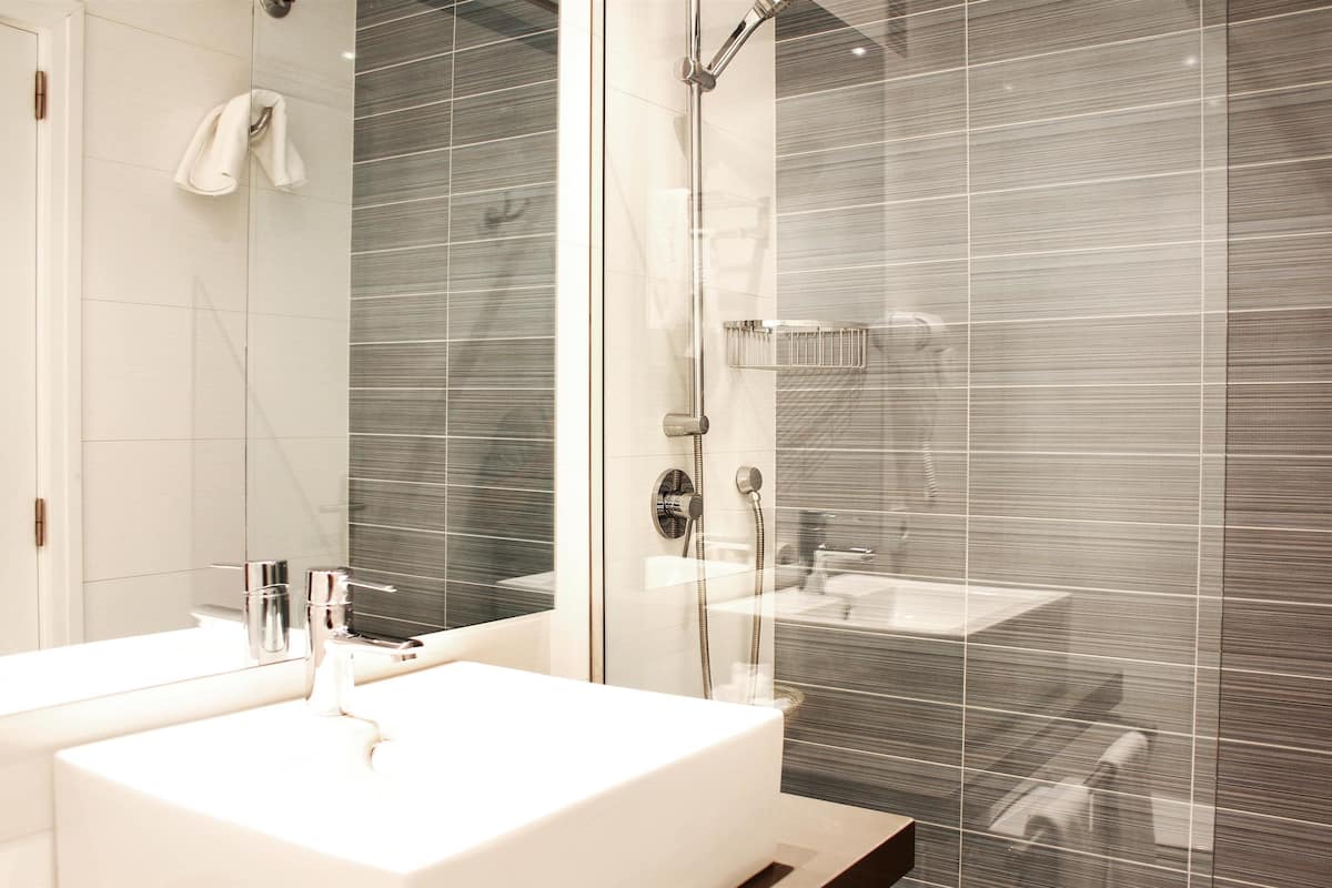 free toiletries, hair dryer, towels