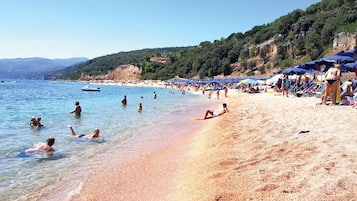 Privat strand, volleyboll och rodd/paddling