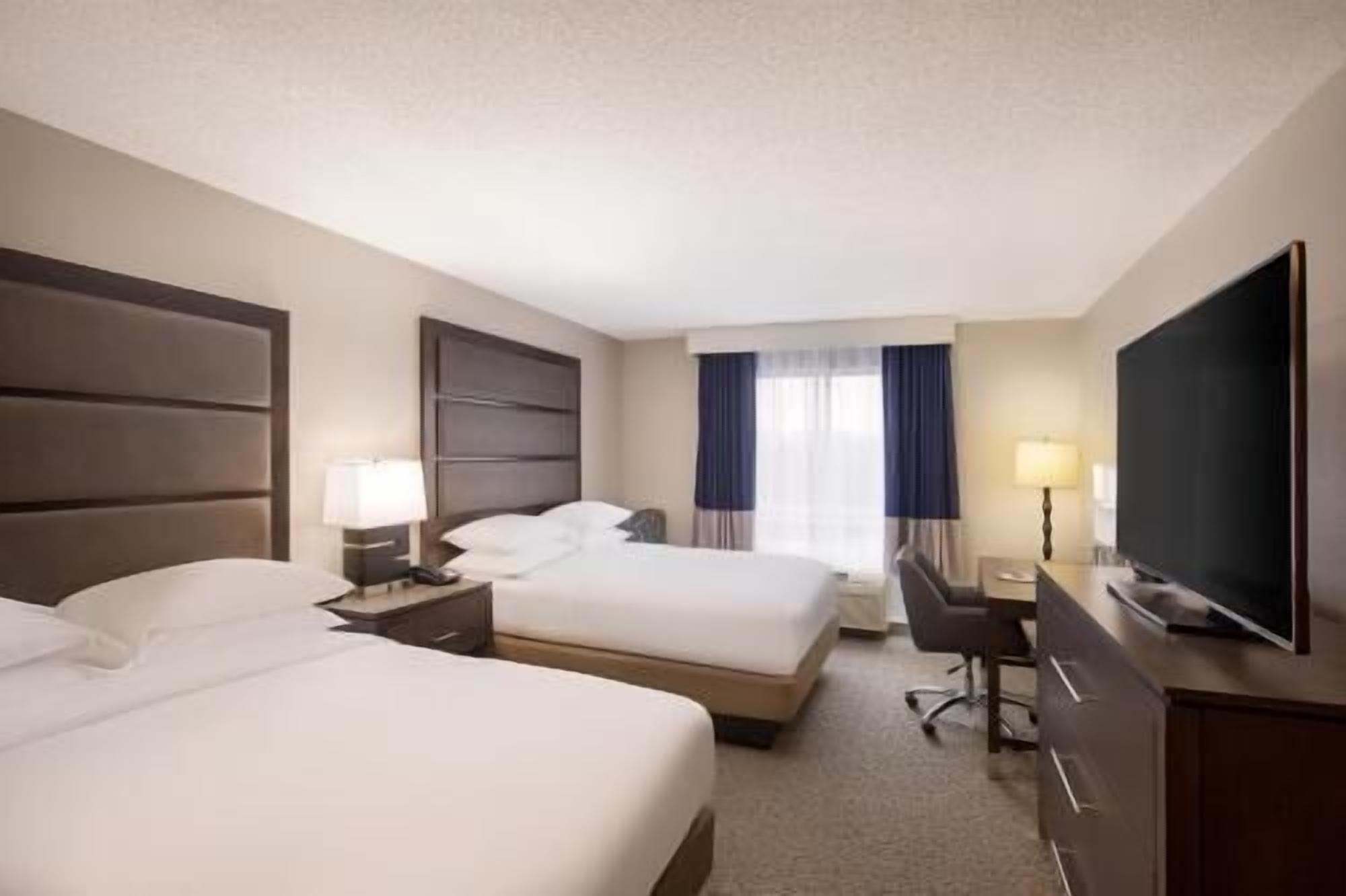 In-room safe, desk, laptop workspace, blackout drapes